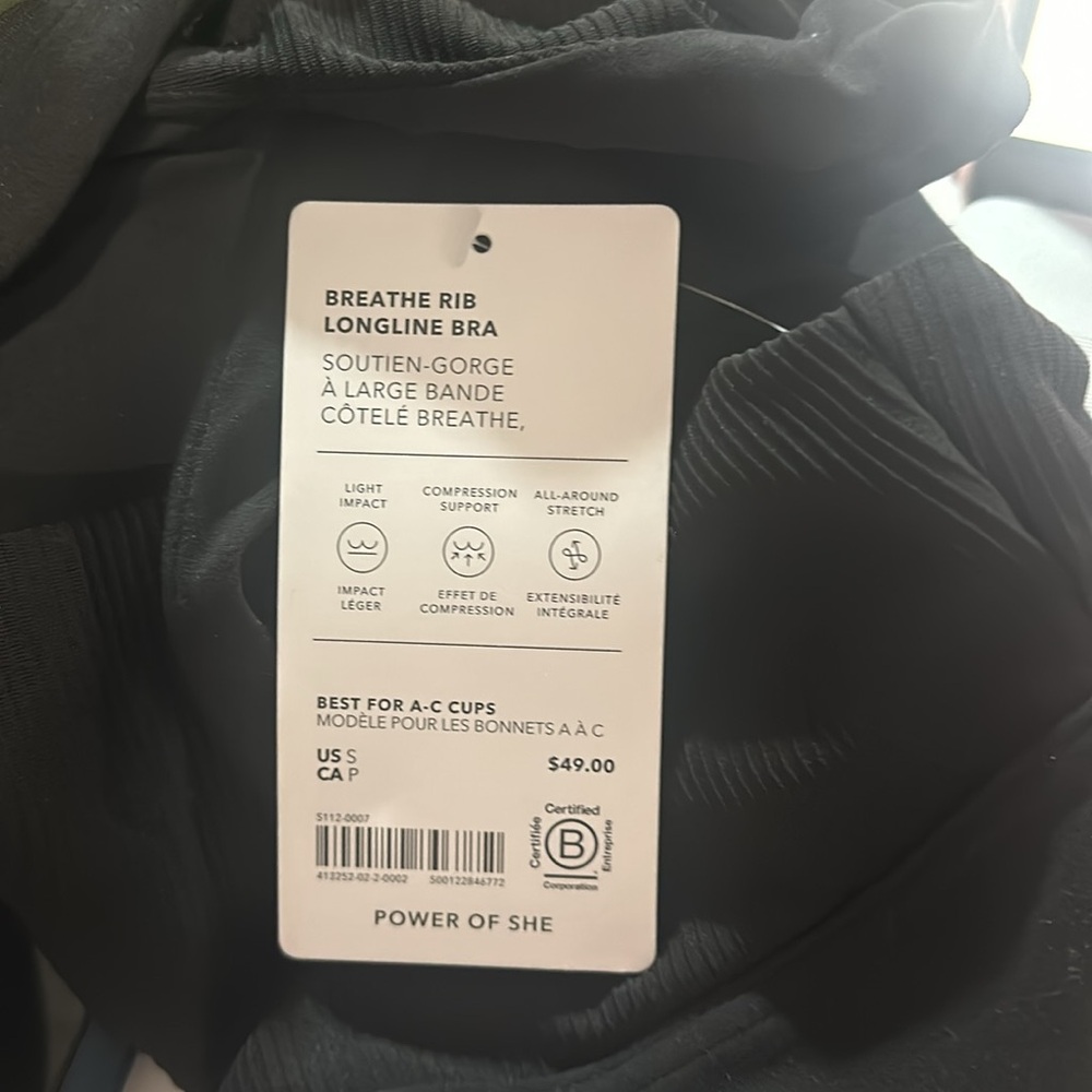 NWT Athleta Breathe Rib Longline SPorts Bra A-C | Black - Picture 10 of 13